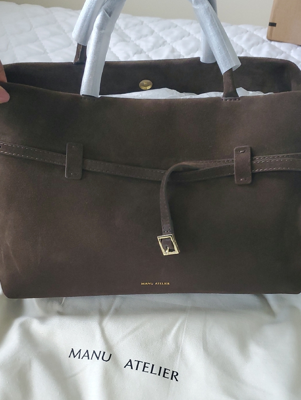 Manu Atelier Le Cambon 35 Tobacco Green Suede